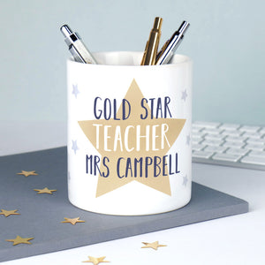 Personalised Star Teacher Pen Pot